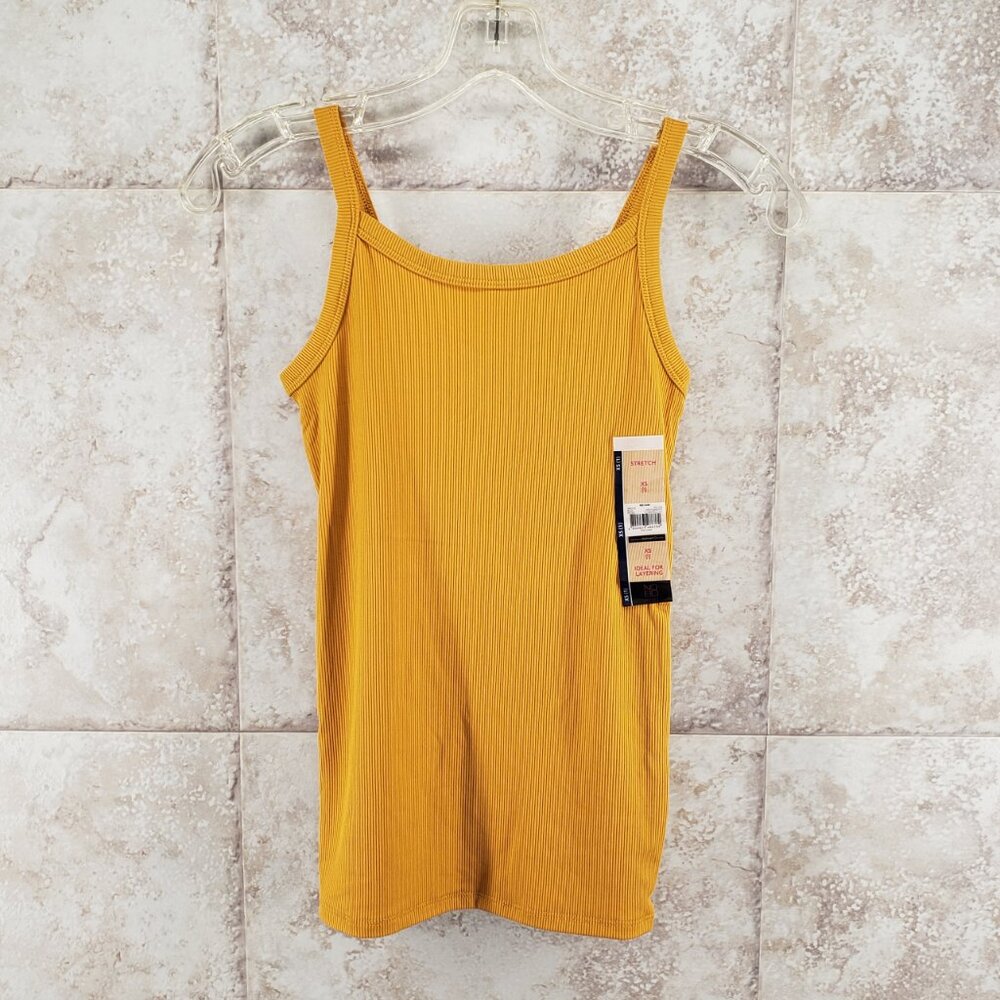 Adult Cami No Boundaries Ribbed Stretch Tank Top Undershirt Yellow Size XS 1 NWT